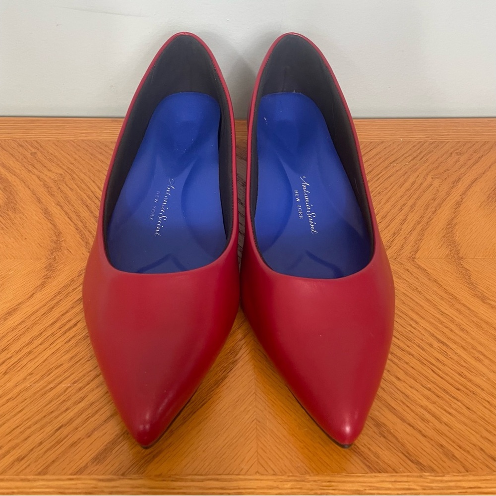 Antonia Saint New York Red Jane Autumn Flat Comfort Leather Size 9.5 - Picture 2 of 9